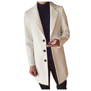 Długi płaszcz wełniany slim fit, ponadczasowa elegancja
