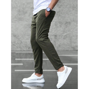 Spodnie slim fit ze sznurkiem w pasie, zwężana nogawka