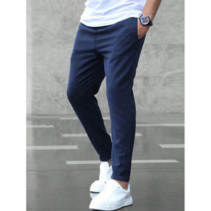 Spodnie slim fit ze sznurkiem w pasie, zwężana nogawka