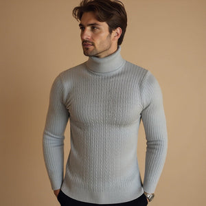 Sweter Conrad ze splotem warkoczowym, ciepło i elegancja