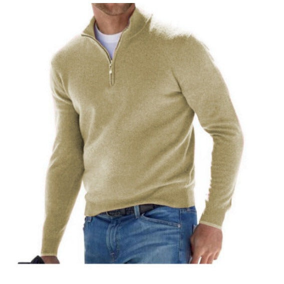 Sweter z krótkim zamkiem, minimalistyczny design