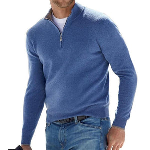 Sweter z krótkim zamkiem, minimalistyczny design
