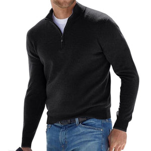Sweter z krótkim zamkiem, minimalistyczny design