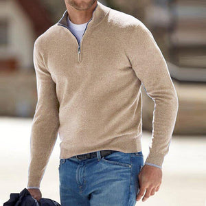 Sweter z krótkim zamkiem, minimalistyczny design