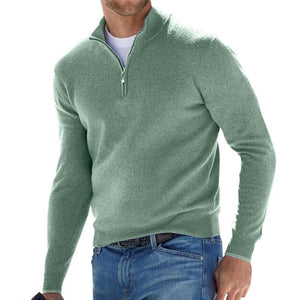Sweter z krótkim zamkiem, minimalistyczny design
