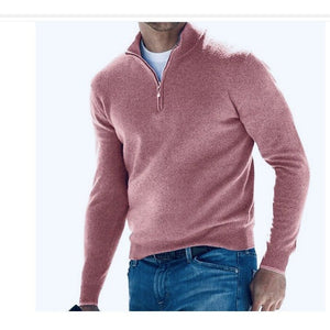 Sweter z krótkim zamkiem, minimalistyczny design