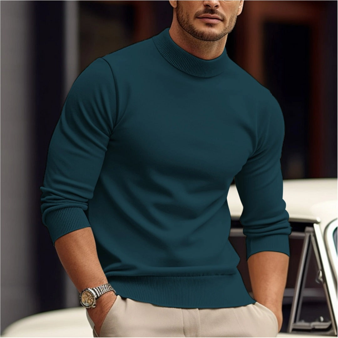 Sweter z wysokim kołnierzem, krój slim fit