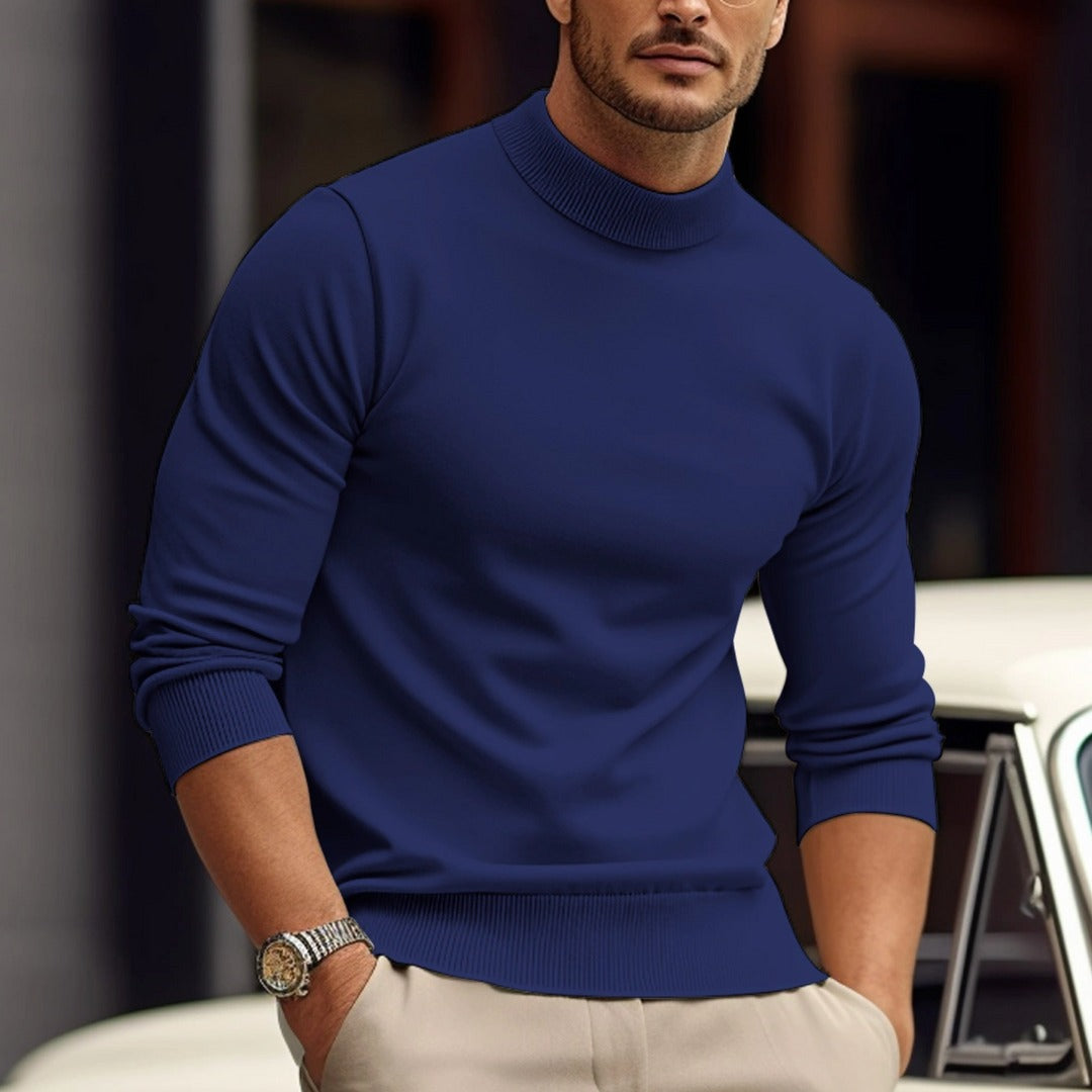 Sweter z wysokim kołnierzem, krój slim fit