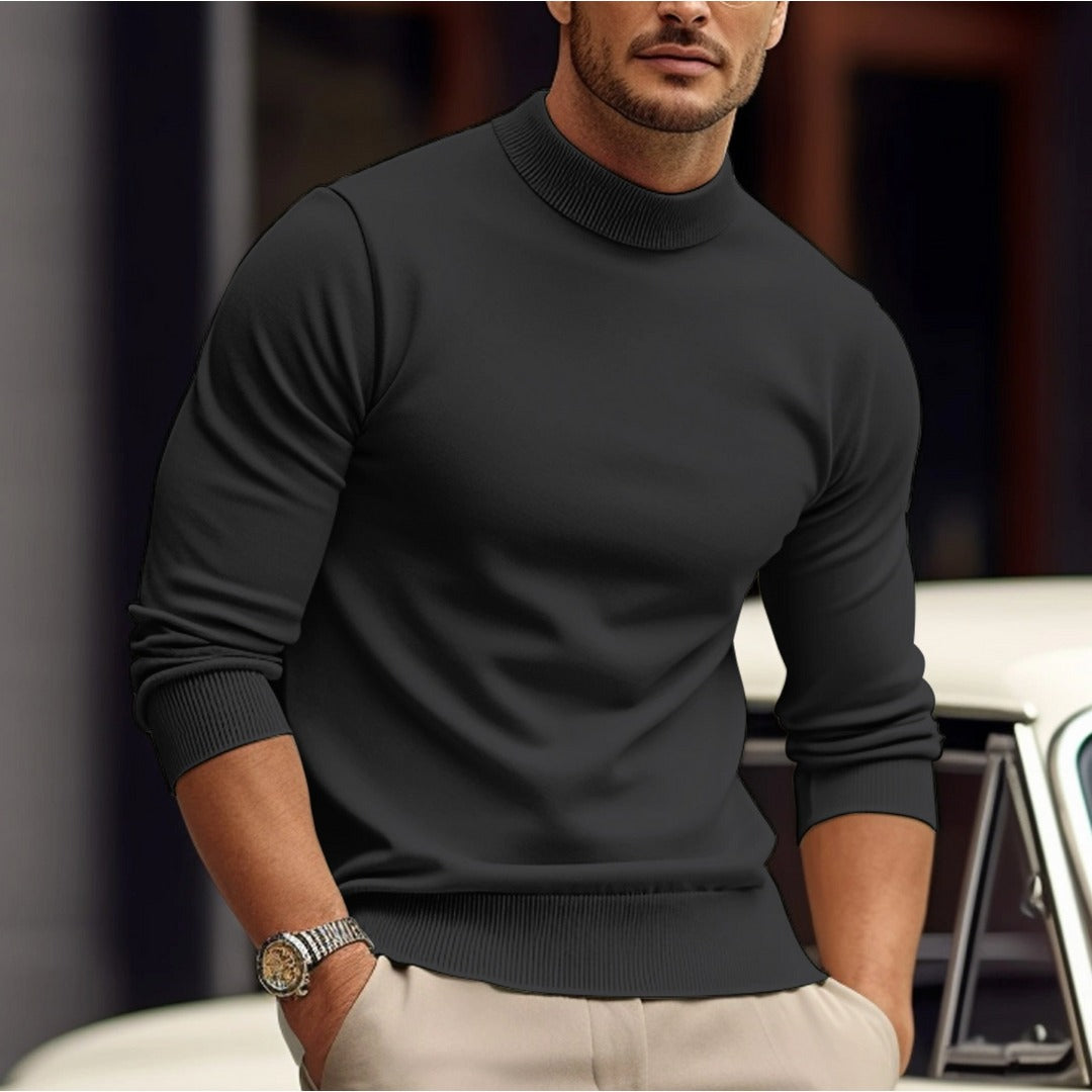 Sweter z wysokim kołnierzem, krój slim fit