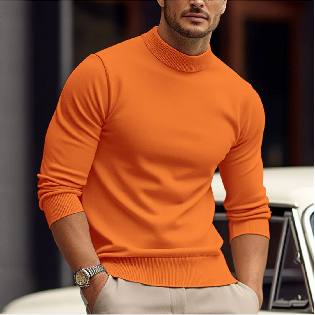 Sweter z wysokim kołnierzem, krój slim fit