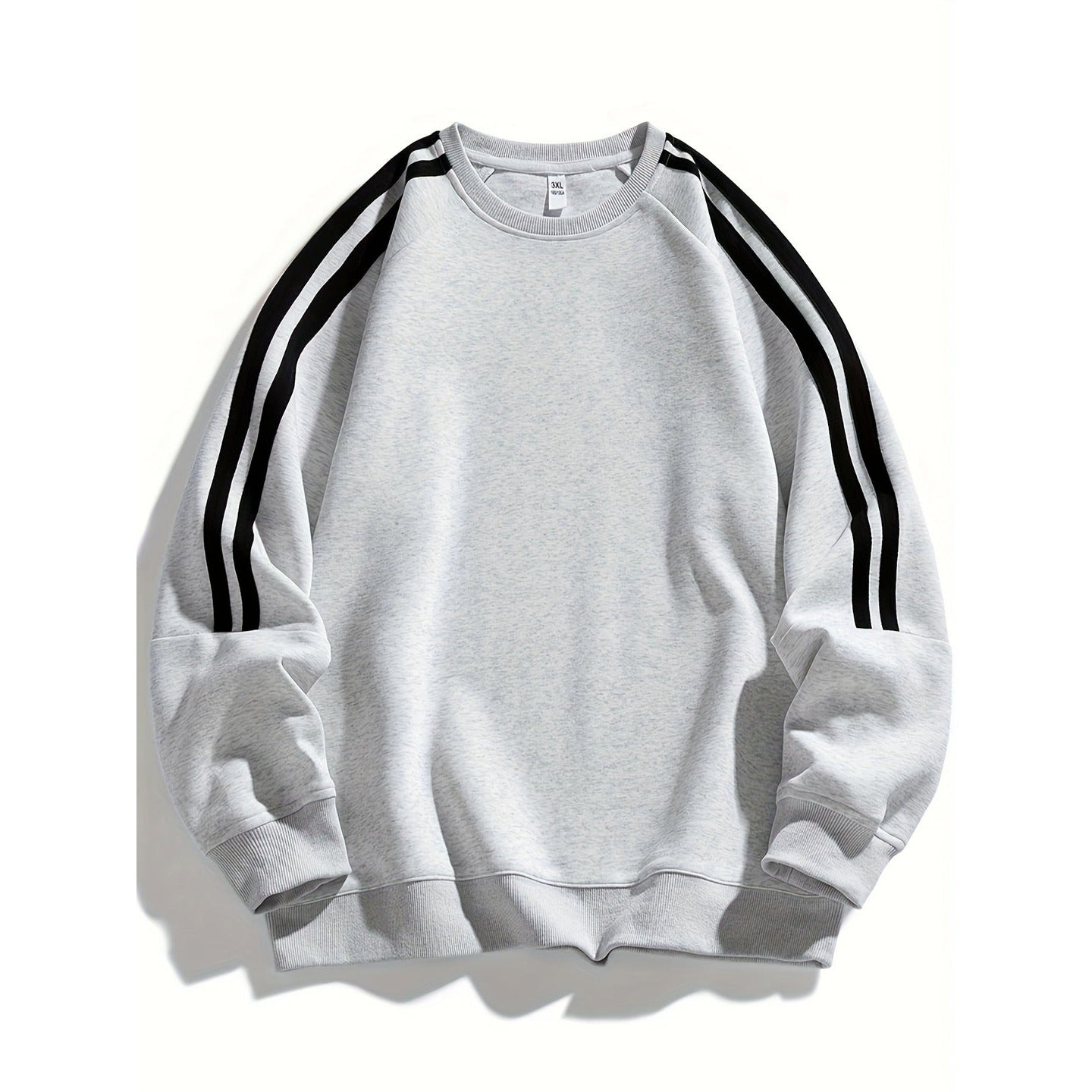 Sweter z okrągłym dekoltem i paskami na bokach