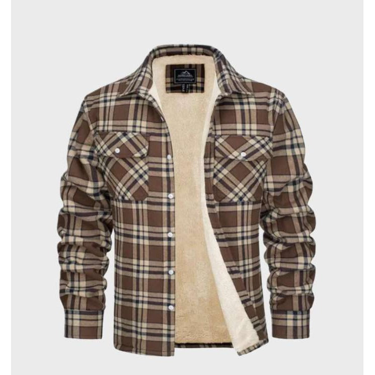 Kurtka flanelowa Jasper w stylu vintage z polarową podszewką