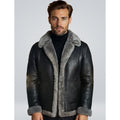 Skórzana kurtka z kożuchowym wykończeniem