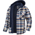 Kurtka męska w kratę z kapturem i ciepłą podszewką